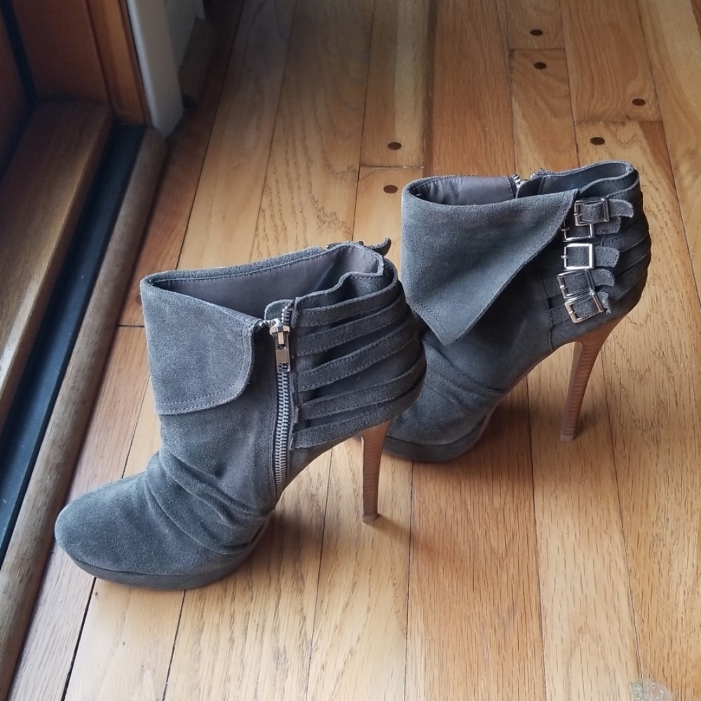 Naughty Monkey platform ankle boots grey/taupe 9.5